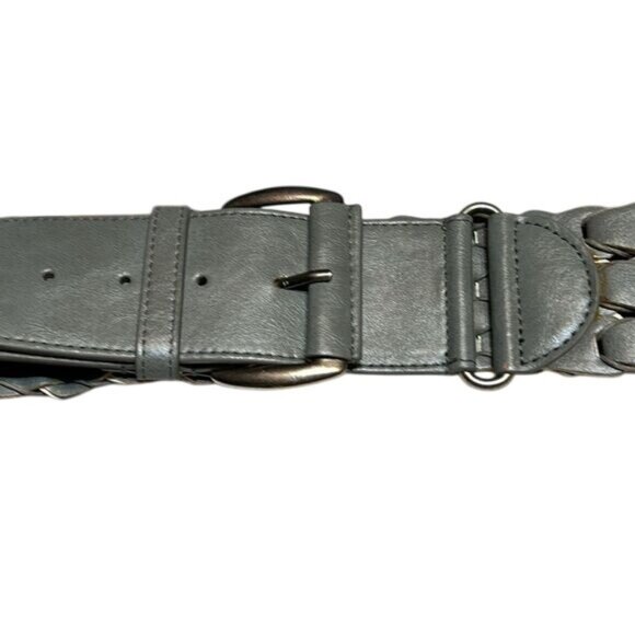 Grey Braided XL Belt With Adjustable Buckle - Picture 2 of 7